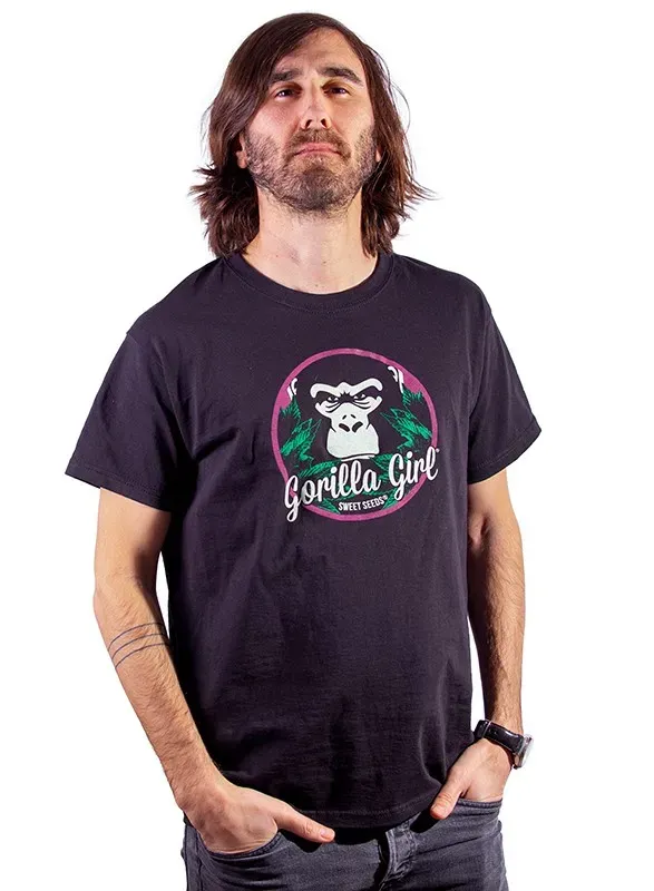 Sweet Seeds Gorilla Girl t-shirt nera L cotone