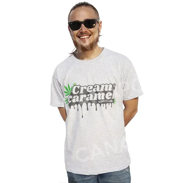 Sweet Seeds Cream Caramel t-shirt grigia unisex foglie