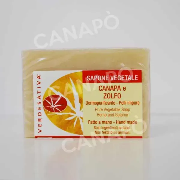 Verdesativa sapone canapa e zolfo pelli impure bio