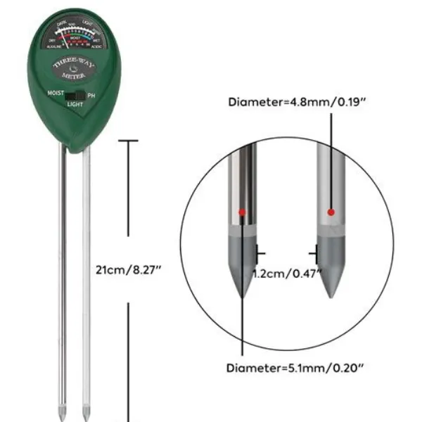 Airontek Misuratore pH Umidità Suolo Analogico