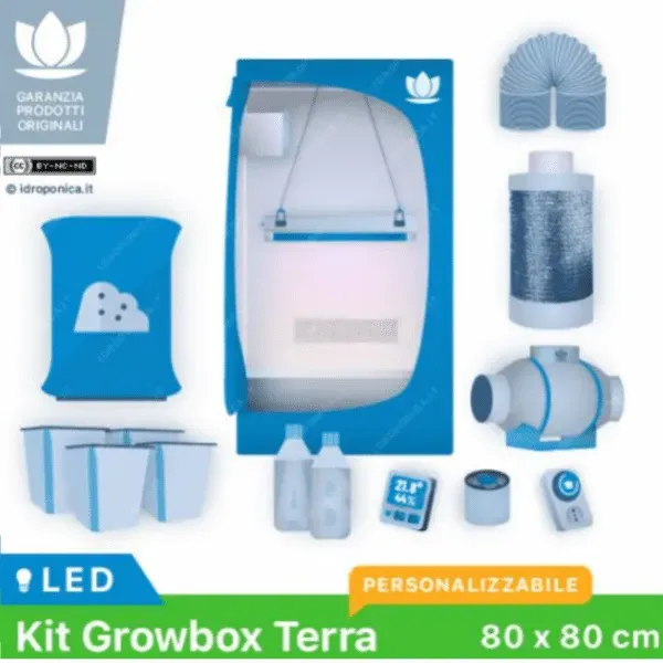 Canapo Kit Growbox Terra 80x80 LED coltivazione indoor completo
