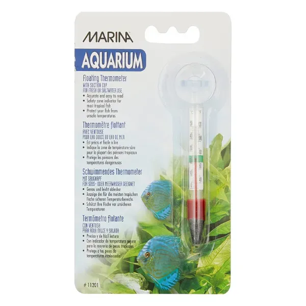 Marina Aquarium termometro vetro galleggiante con ventosa C/F