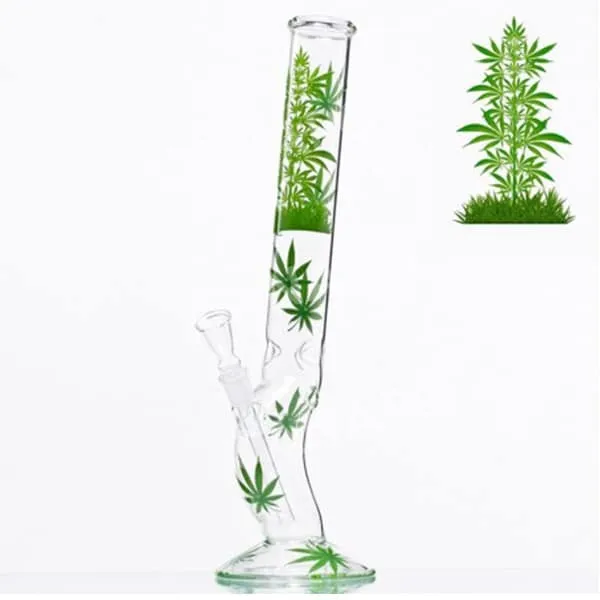 Leaf Jhari Hangover bong vetro 45cm foglie verdi ghiaccio