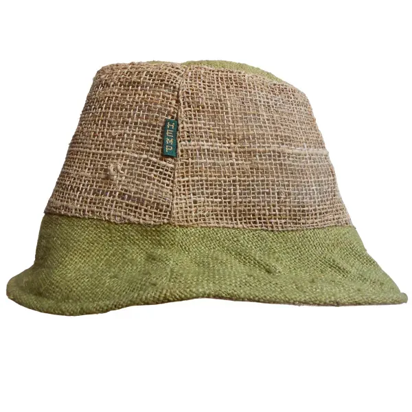 HEMP Cappello alla pescatora in canapa verde unisex