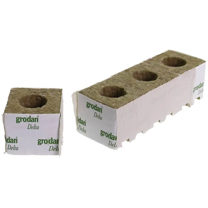 Grodan cubetto lana di roccia 7,5x7,5x6,5cm foro grande singolo