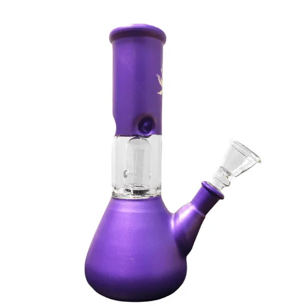 Canapo bong viola in vetro foglia 20 cm classico