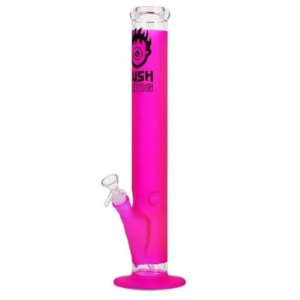 Kush Bong Epsilon bong vetro rosa fluo 40 cm ghiaccio