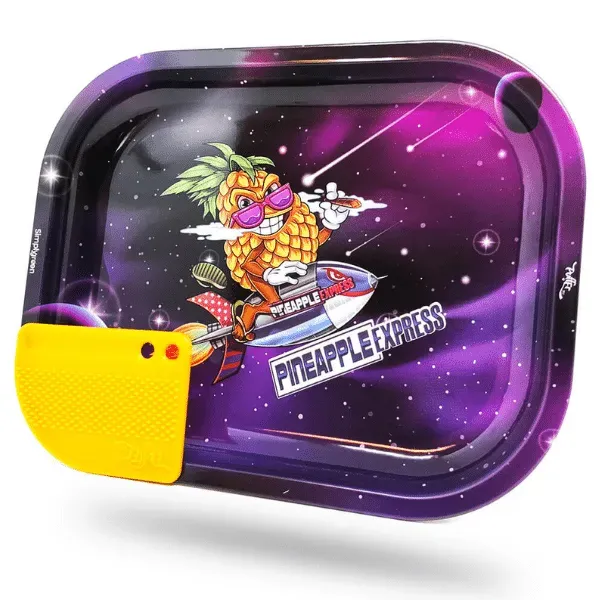 Pineapple Express Small vassoio metallo con grinder card magnetica