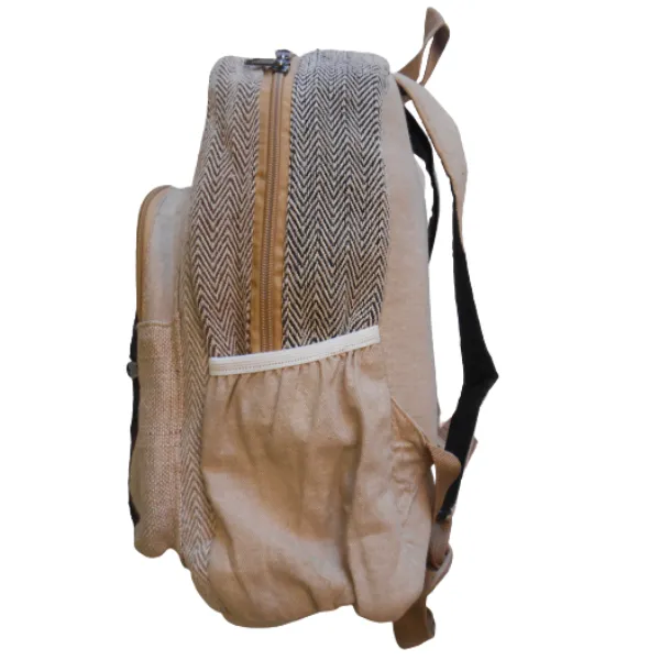 Himalayan zaino in canapa grande beige 43x31cm