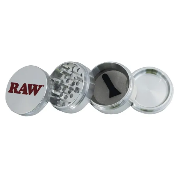 RAW Grinder Alluminio 56 mm 4 Parti Argento