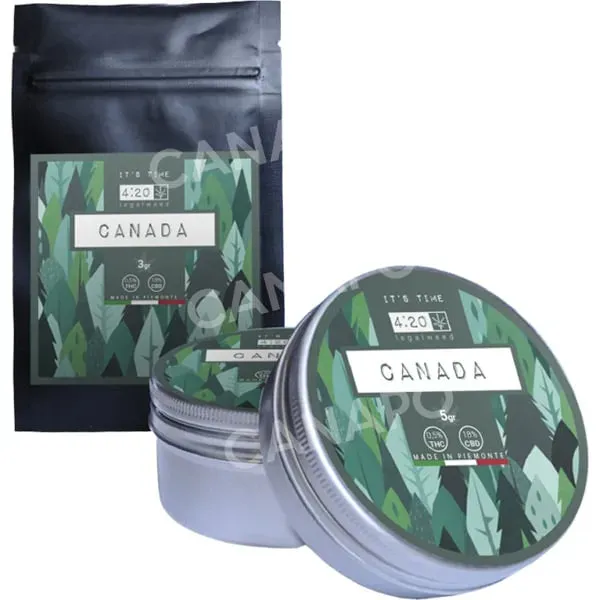 Canapo Canada cannabis light CBD 18% pino e terra